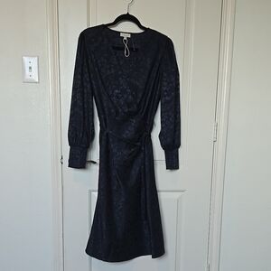 Elegant Blue Wrap Dress